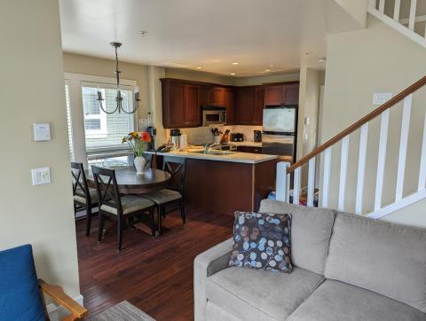 Dining room and kitchen