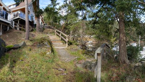 Pathway leading to  marina staircase